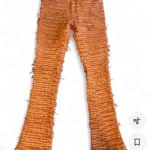 Men's Guapi Distressed Mummy Slim Straight Jeans - Orange